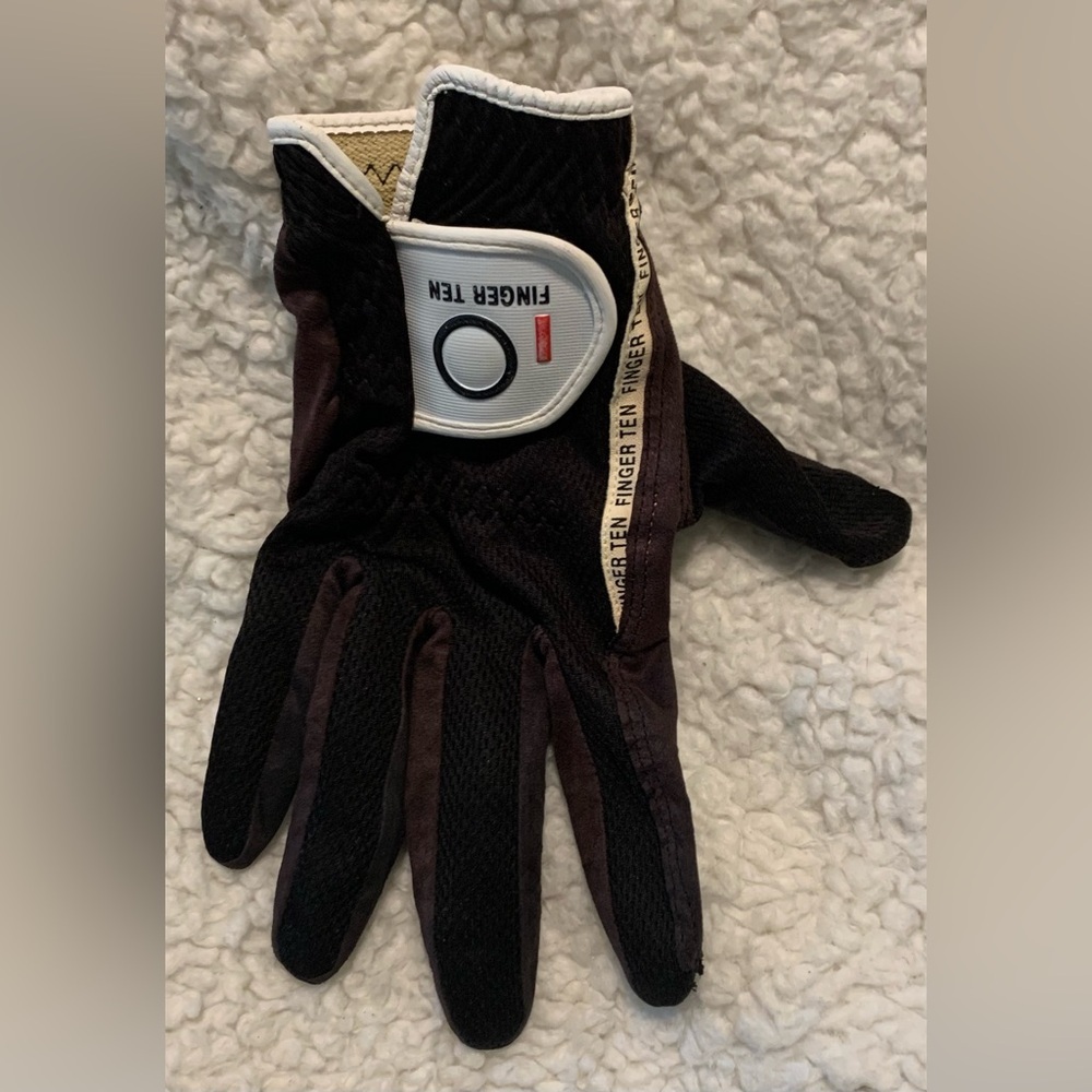 Finger Ten Max Grip Pickleball Racquetball Glove Right Hand Large Black/White